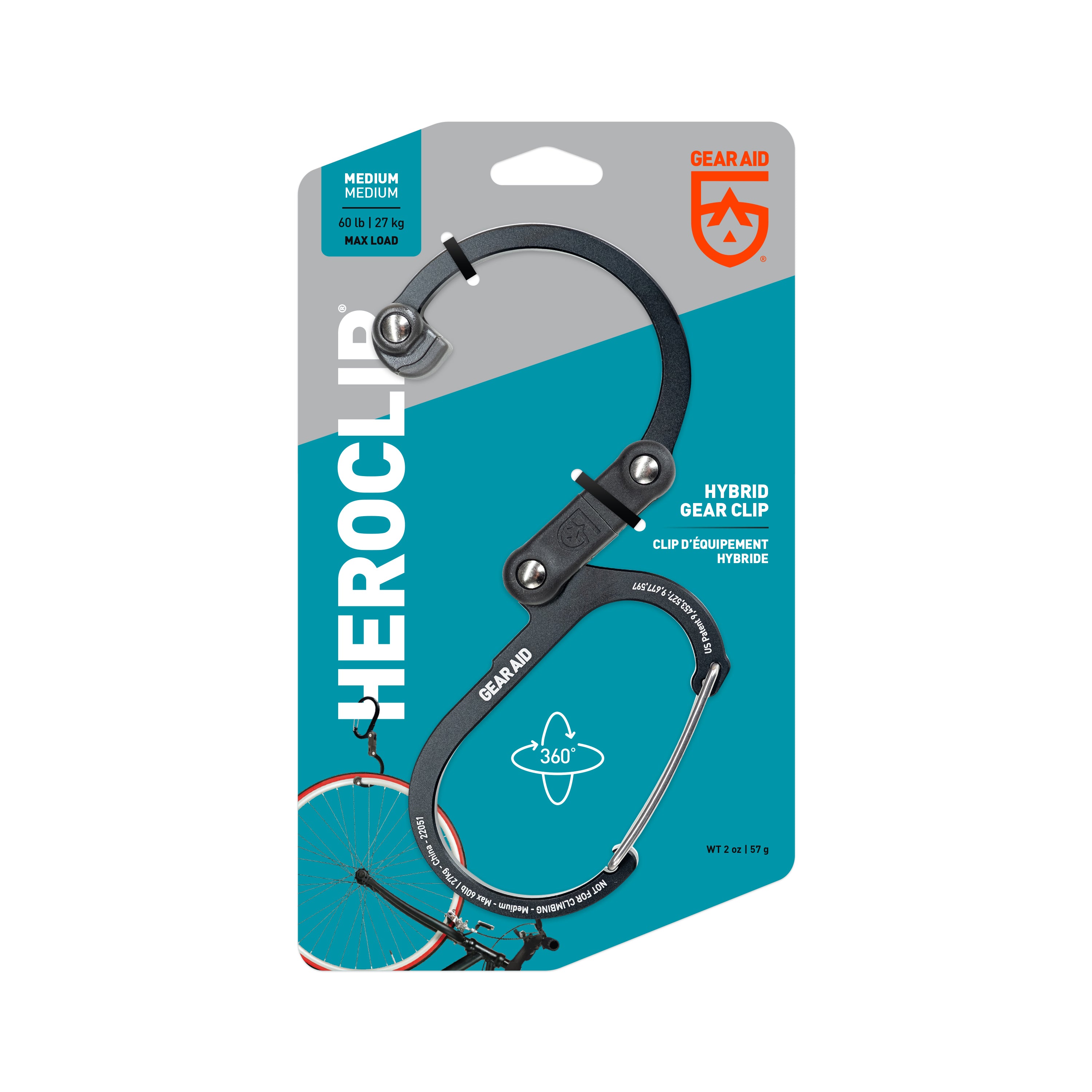 Heroclip medium size in stealth black color