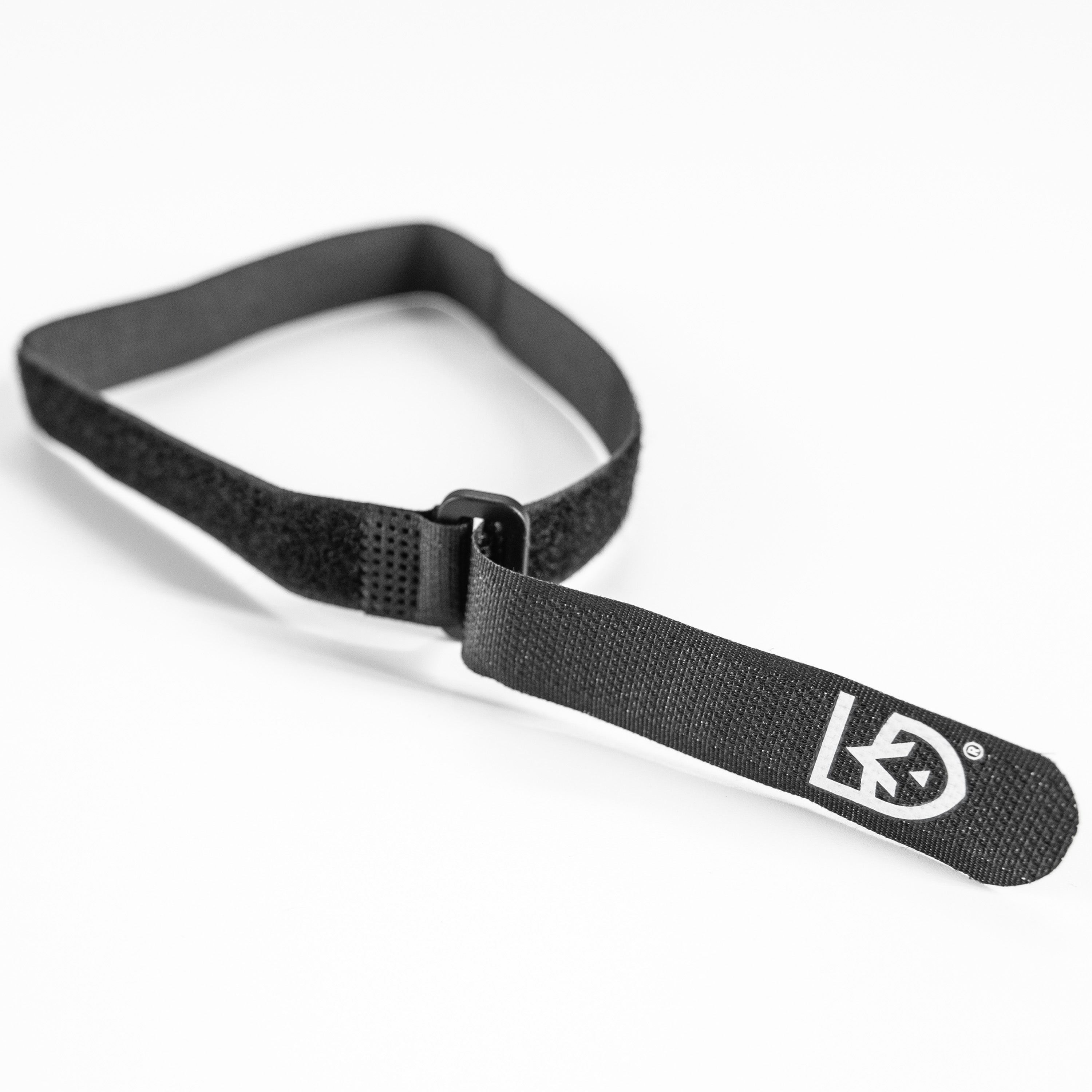 Fast Wrap 3-4 inches un-velcroed together sitting on a white backdrop