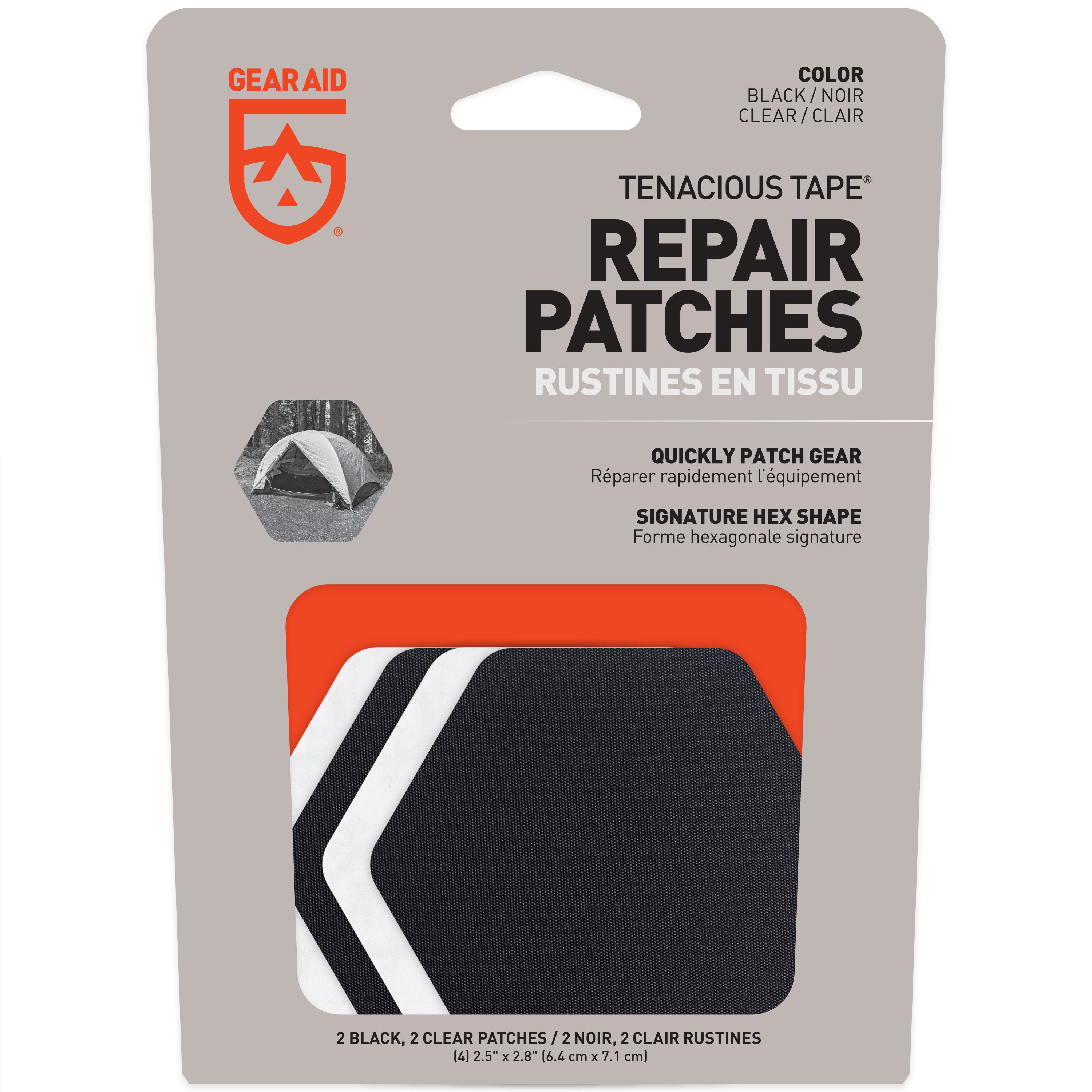 Gear Aid Tenacious Tape Hex Repair Patches - Clear