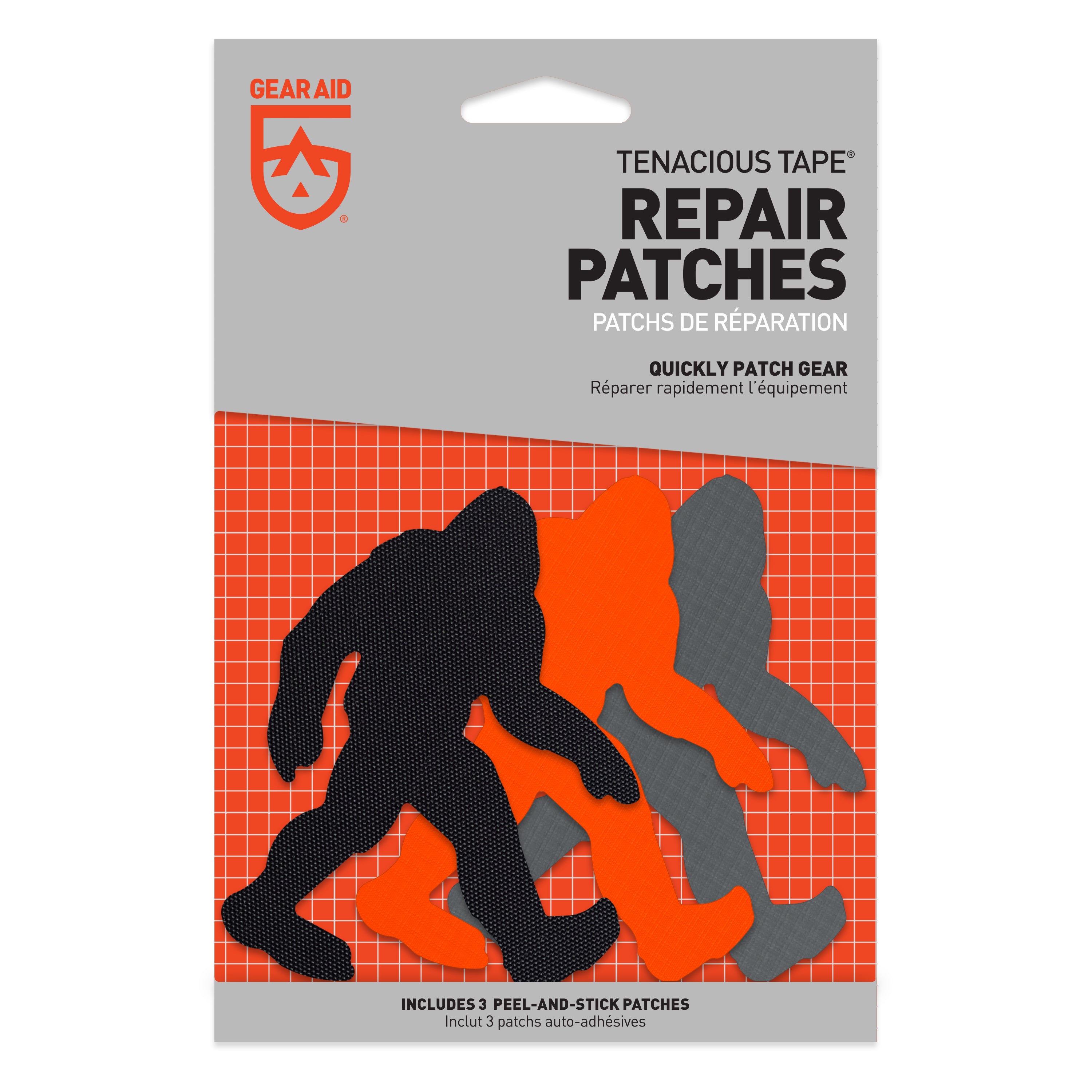 Package of Gear Aid Tenacious Tape Sasquatch repair patches 