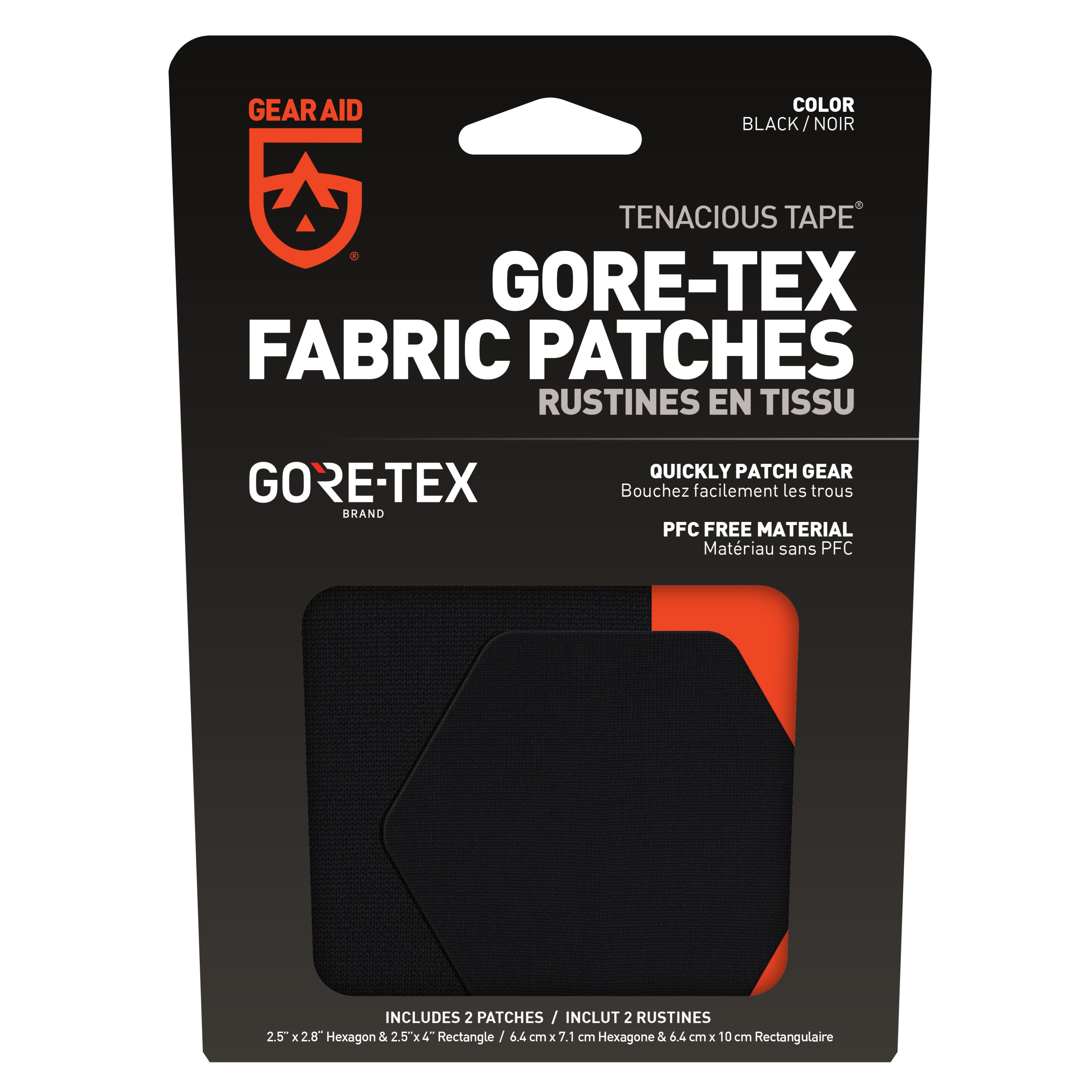 GORE-TEX Fabric Patches: 2.5 Hex and 4 Rectangle