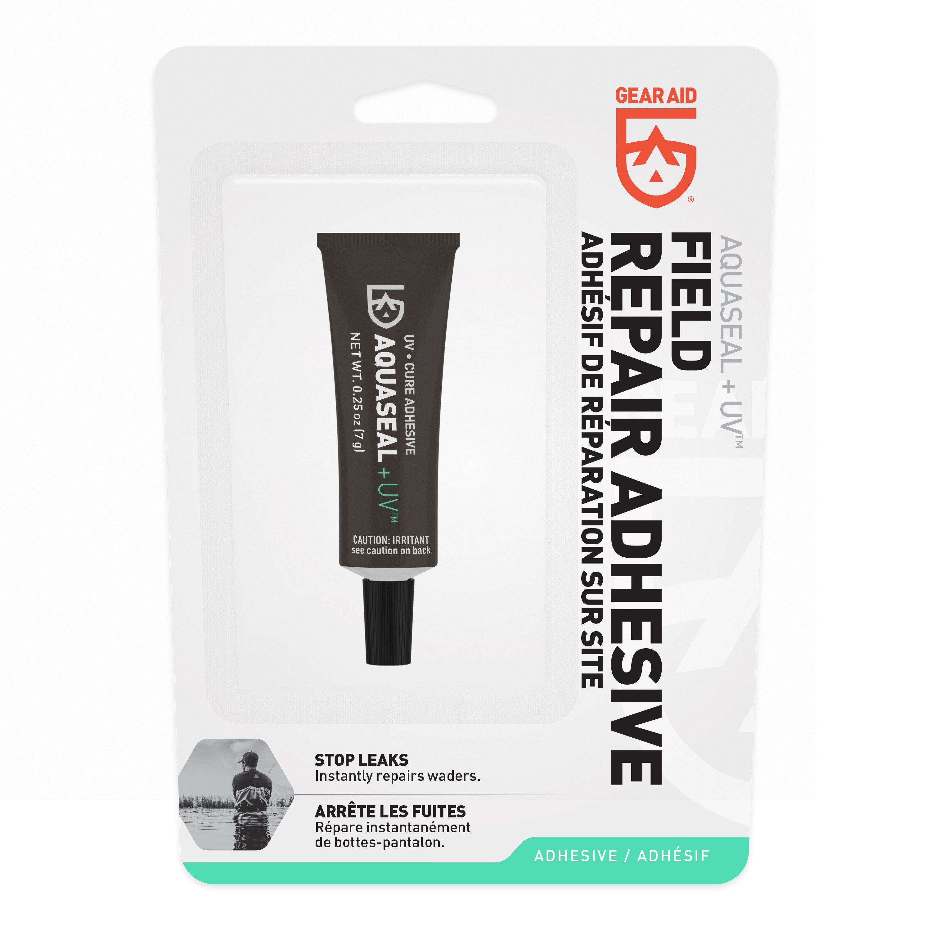 Aquaseal UV tube in GEAR AID branded packaging on a white background