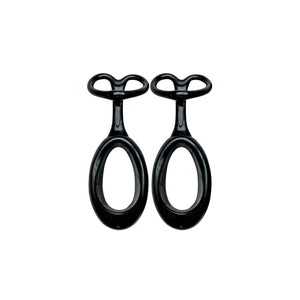 Set of 2 Black Zipper Pull Replacement Heavy-duty Plastic 